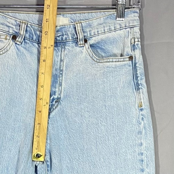 Womens Wide Leg Cropped Jeans Ombre Light Wash Raw Hem Size 2 26 - Picture 5 of 11